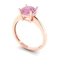 thumbnail image 2 of Solitaire Engagement Ring for Women - 2ct Simulated Pink Diamond in 14K Rose Gold Promise Ring, 2 of 6