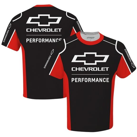 Men's Checkered Flag Sports Black Chevrolet Uniform T-Shirt