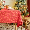 thumbnail image 1 of Nvzi Christmas Rectangle Tablecloths Table Cover for Dining, Parties, Xmas, Holiday, Winter-SIZE B:35*35inch ,Red, 1 of 5
