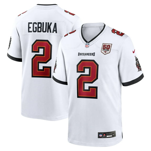 Men's Nike Emeka Egbuka White Tampa Bay Buccaneers 50th Season Game Jersey