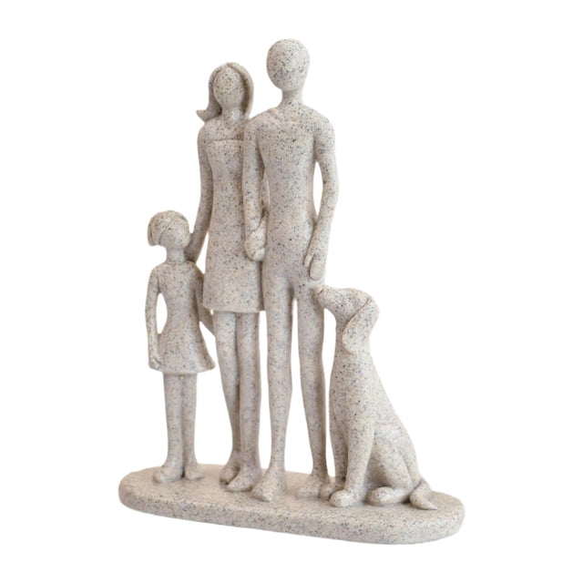Escultura de pareja y perro, estatua de resina para amantes, decoración del hogar, centro de mesa. BY251181