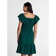 thumbnail image 4 of Time and Tru Women's Tie Waist Mini Dress with Flutter Sleeves, Sizes XS-XXXL, 4 of 6