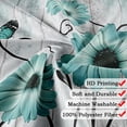 thumbnail image 5 of Rustic Farmhouse Shower Curtain, Farm Teal Daisy Flowers Butterfly on Country Wooden Bath Curtain, Turquoise Blue Floral Bathroom Accessories Cute Wildflower Bathroom Curtains Set with Hooks, 36X72IN, 5 of 6