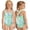 swimsuit 90#Green, variant on oqasdz Swimsuit for Girls One Piece Swimsuit Long Sleeve UPF 50+ Rash Guard Bathing Suit with Skirt for Toddler Kids Summer Beach Pool
