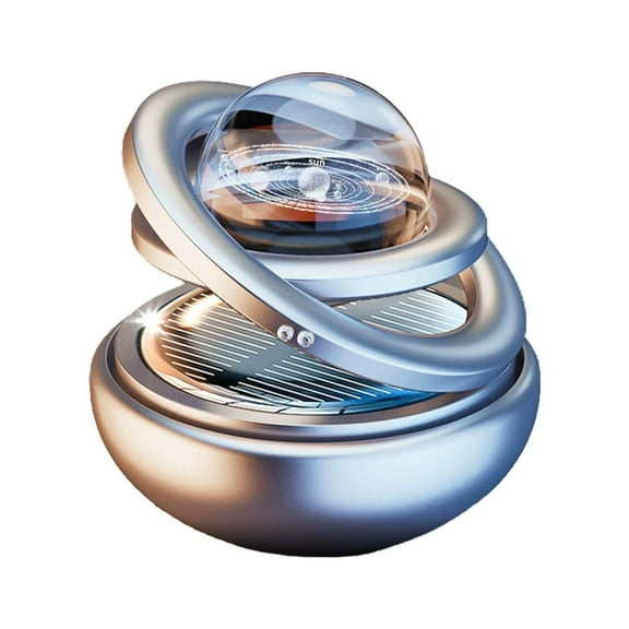 Car Freshener Solar Energy, Solar-Powered Car Freshener & Aroma Diffuser, Rotating Purifier for Car Interior, Automatic Rotation Dashboard Decoration, Refillable Perfume Pad
