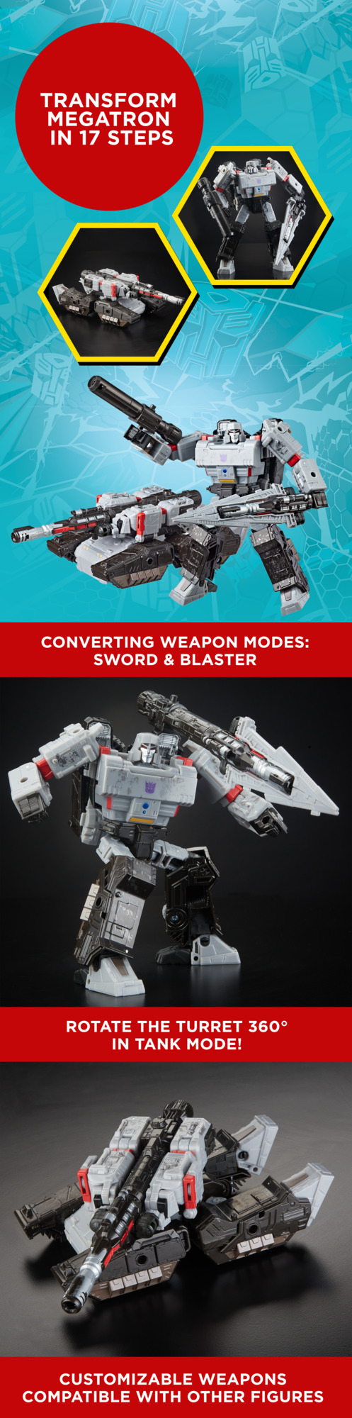 Figura Transformers Megatron Premium Finish – War For Cybertron WFC-02 Voyager – Takara Tomy