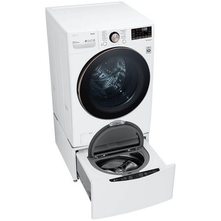 LG - 4.5 Cu. Ft. High-Efficiency Stackable Smart Front Load Washer with Steam and Built-In Intelligence - White