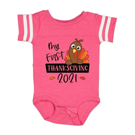 

Inktastic My 1st Thanksgiving 2021 Cute Turkey Gift Baby Boy or Baby Girl Bodysuit