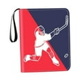 thumbnail image 2 of JWQFBC Hockey Card Binder with Sleeves Card Organizer PU Leather Reusable Trading Cards Red Blue, 2 of 9