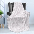thumbnail image 4 of Lab Soft Flannel Fleece Throw Blanket, Scientific Research Elements Microscope Tubes and Signs and , Cozy Plush for Indoor and Outdoor Use, 50" x 70", Fuchsia and White, by Ambesonne, 4 of 5