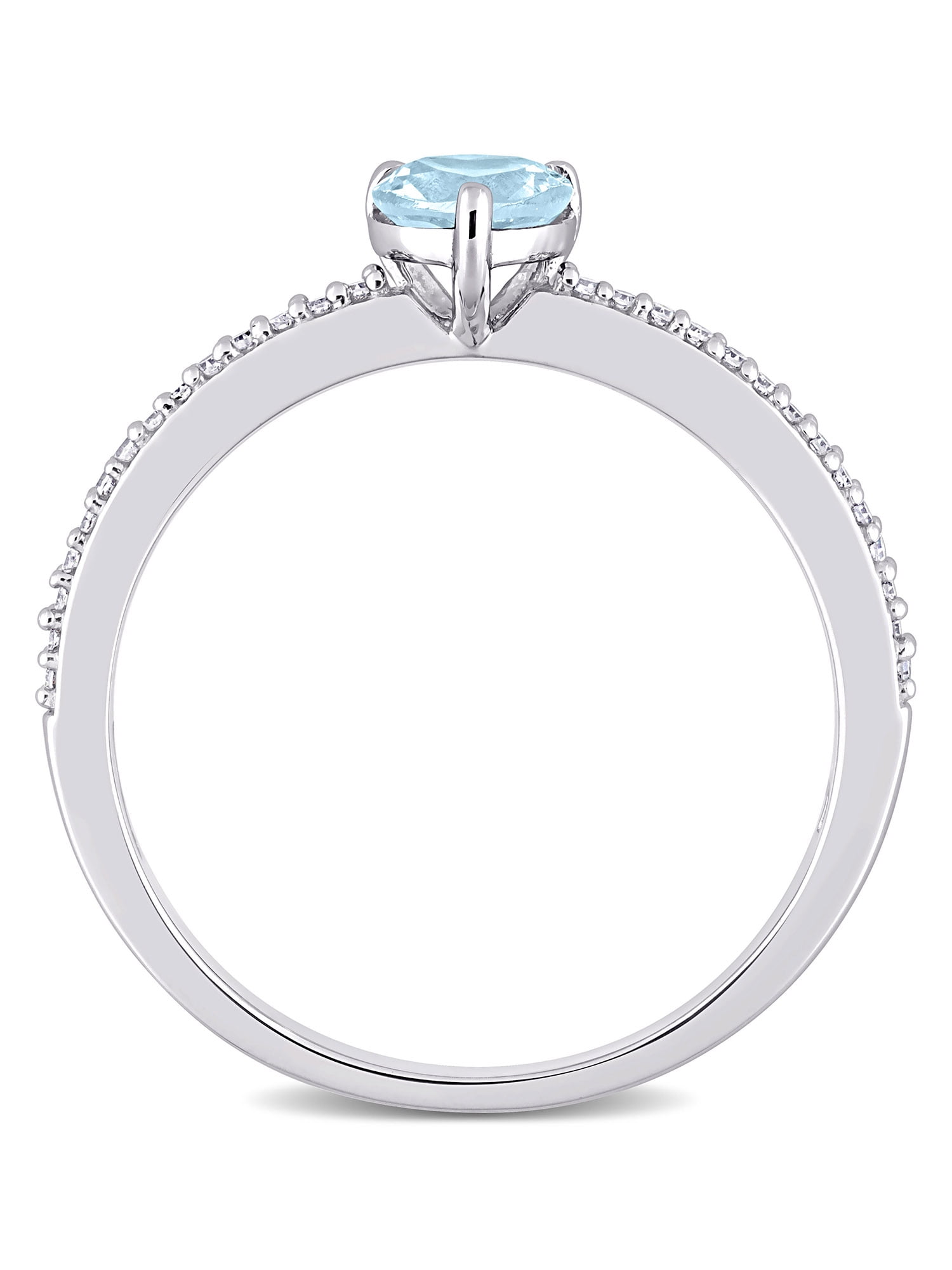 Everly Women's Topaz and Diamond 10k White Gold Ring