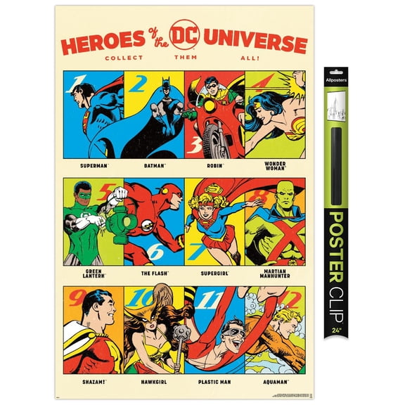 DC Comics 90th - Heroes Of The Universe Wall Poster, 22.375" x 34"