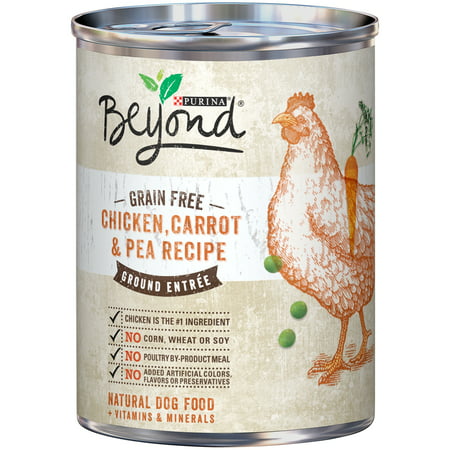Purina Beyond Grain gratuit poulet, carottes et pois Recette nourriture pour chiens au sol Entrée 13 oz Pouvez