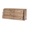 thumbnail image 5 of Carmenita 6 Drawer Dresser in Rustic Light Brown Finish on Solid Wood, 5 of 9