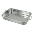 Mlless Stainless Steel Deep Roasting Tray for Oven with Grill Rack