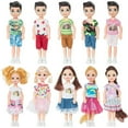 thumbnail image 1 of ONEST 10 juegos de minimuñecas de 5 pulgadas con ropa para muñecas, trajes de fiesta, accesorios para muñecas para niños, 1 of 5