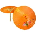 thumbnail image 3 of TJ Global PACK OF 2 Japanese Chinese 33" Umbrella Parasol For Wedding Parties, Photography, Costumes, Cosplay, Decoration And Other Events - 2 Umbrellas (Orange), 3 of 4