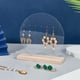 thumbnail image 4 of 2 soportes de acrílico para pendientes, organizador de joyas redondo, transparente y desmontable, con base de madera., 4 of 5