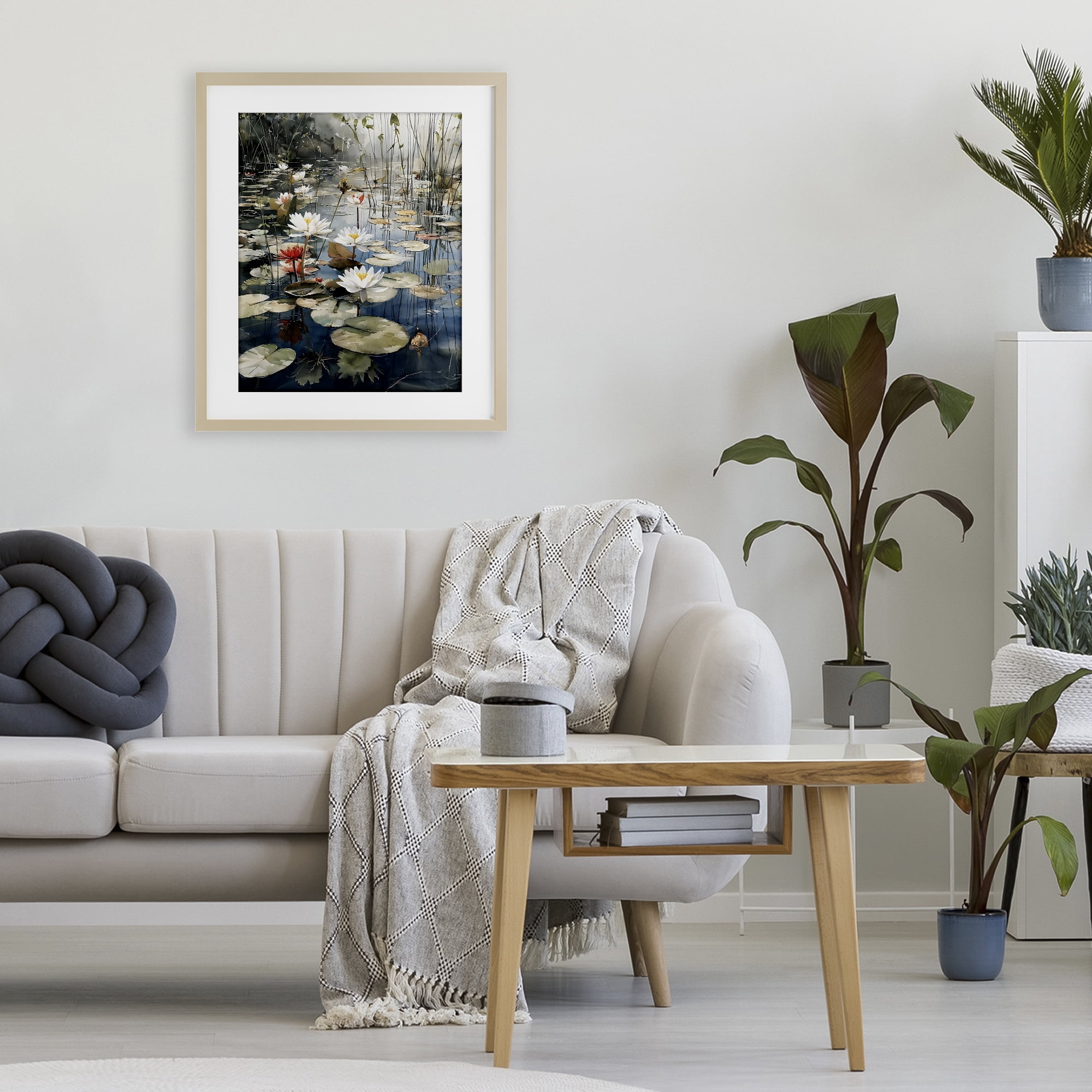 Stupell Industries Lily Wonder Pond Birch Framed Print Under Glass, design by Franklyn Gregory
