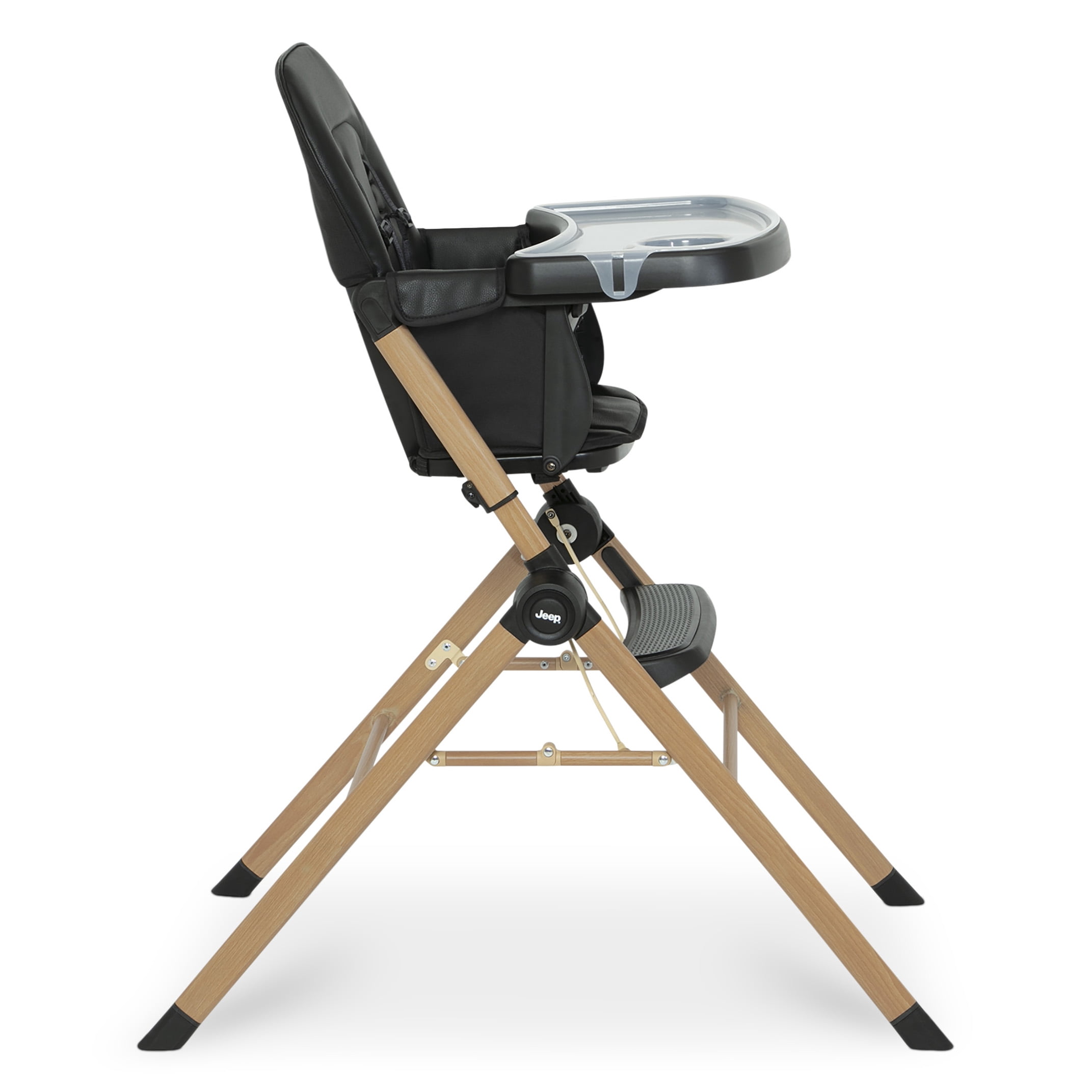Jeep Dune Compact Travel High Chair by Delta Children - Slim Fold, No Tolol Adjustable Tray and Footrest, Black