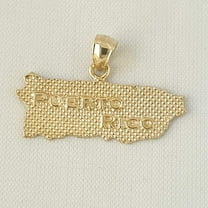 14k Yellow Gold Puerto Rico Island Pendant