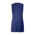 thumbnail image 5 of Hyknon Robes d'Été pour Femmes Mode Couleur Unie Col Rond Sans Manches Robes Plissées Fluides Amples Sans Manches avec Poches, 5 of 5