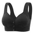 thumbnail image 4 of Bras for Women Casual Solid Color Nursing Bras Comfy Bedroom Breathable Wireless Women's Lingerie, Sleep & Lounge Active Fit Posture Lightly Smoothing Bras（Black,L）, 4 of 4