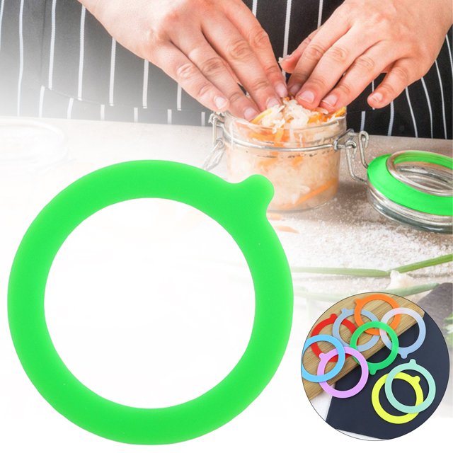 1Pc Replacement Silicone Jar Gaskets,Kitchen Replacement Gasket Seals,Airtight Silicone Seals Jar Mats,Leakproof Silicone Sealing Rings Gaskets for Jars - 3.7 Inches Diameter,Fits Most Sizes(Green)