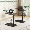 thumbnail image 4 of LUOLUO C-Shaped Side Table,Adjustable Height Side Table With 90°Tilting & 360°Swivel,For Living Room or Bedroom,Walnut, 4 of 9