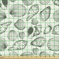 thumbnail image 2 of Ambesonne Nautical Fabric by the Yard Upholstery, Sketch Seashells, 2 Yards, Grey Ivory, 2 of 5
