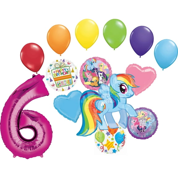 My Little Pony 6th Birthday Party Supplies Adventure and Friendship Forever Balloon Bouquet Decorations
