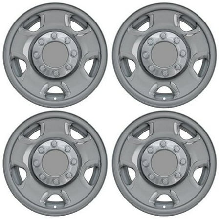  Chrome Wheel Skin Hub Covers With Center For 17x7 Inch 8 Lug Steel Rim
