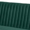 thumbnail image 4 of Bowery Hill Ensemble de Coin-Repas 2 Pcs en Velours Vert et Bois Brun, 4 of 9