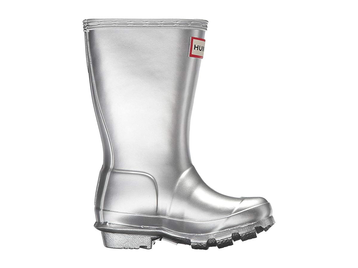 hunter rain boots silver