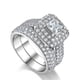 thumbnail image 2 of Fiudx Juego de 2 Anillos de Diamantes, Exquisitos Anillos de Compromiso de Moda para Bodas, Regalos de Joyería, 2 of 7