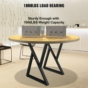 VEVOR 28x18 inch Z Shape Metal Table Legs, Set of 2, Heavy Duty Desk/Bench Legs, Wrought Iron Furniture Bases