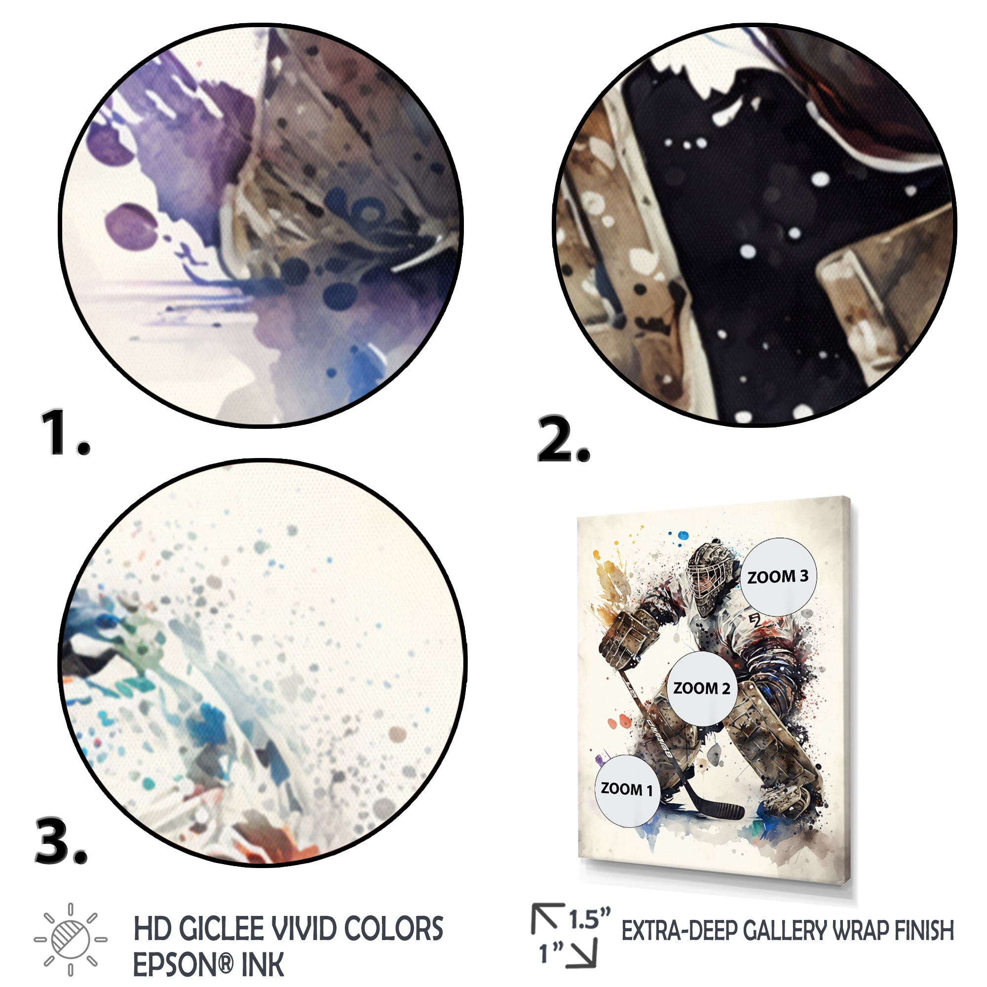 Designart Hockey Goalie V Canvas Wall Art