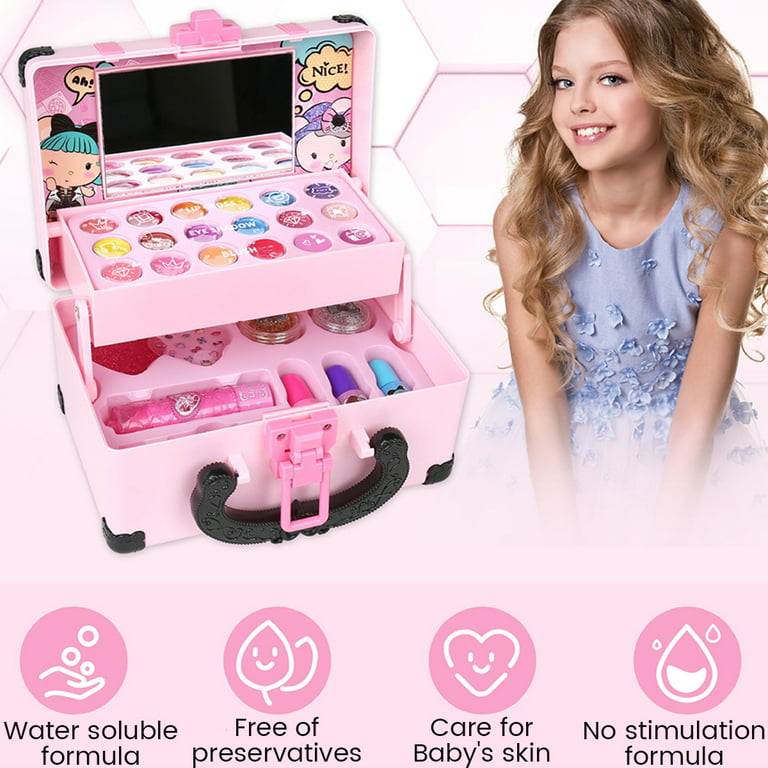 Lieonvis Kids Makeup Kit for Girls,Real Washable Makeup Toy for Little Girl  Princess Play Make Up Birthday Gift Toy Child Play Makeup Toys for  Girls,Age 3-12 Year Old Children Gift 