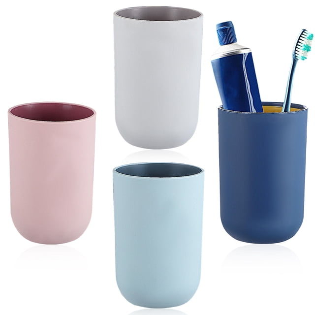 DEEPCRAFF 4Ud Vasos De Plástico Para Con Antideslizante Y Borde Curvo En Colores Surtidos
