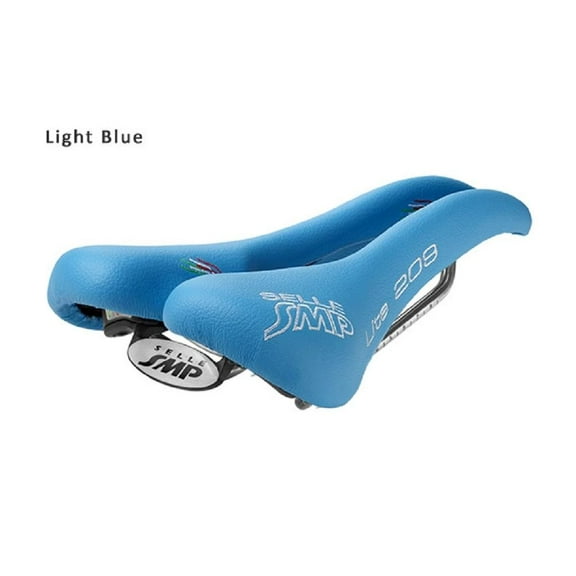 Selle SMP Lite 209 Bicycle Saddle - Light Blue / Steel Rails