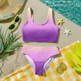 thumbnail image 4 of Grblisyd Girls Swimsuits Two Piece Casual Scoop Neck Gradient Bikini Sets Size 1-10 Years, 4 of 6