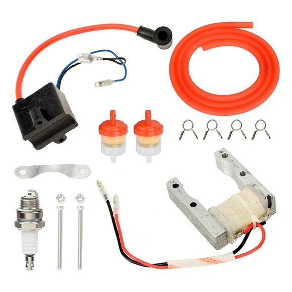 LEEYNEER Motorized Bike CDI Ignition Coil + Kit for 2 Stroke 49cc 50cc 66cc 80cc 100cc Engine Gas Bicycle Parts