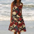 thumbnail image 1 of Qiopertar Vente de Liquidation Robe d'Été Décontractée Sans Manches Col Rond pour Femmes Offres de la Semaine Moins de 5$, 1 of 5