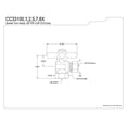 thumbnail image 2 of Kingston Brass CC33101X Butée d'Angle Avec.37 in. IPS X.37 in. OD Compression, 2 of 2