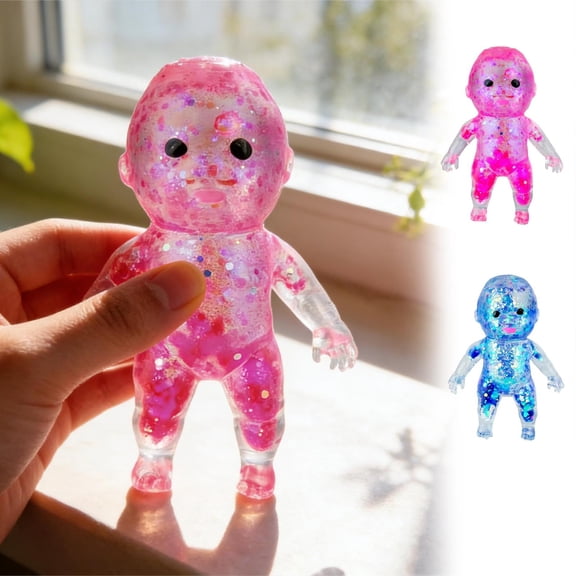 Adorable Squeeze Doll, Soft Sensory Gift for Desk Decor - Perfect Birthday Gift, Office Stress Relief & Fun Party Favor Idea, Blue