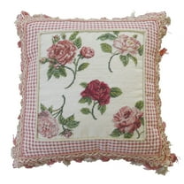 Reddout's Toss Rose Needlepoint Decor Decoration Accent Throw Pillow