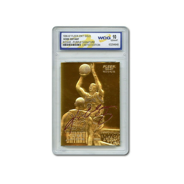 Kobe Bryant 1996-97 Fleer Rookie 23KT Gold Card Sculptured Purple Signature  - GEM Mint 10