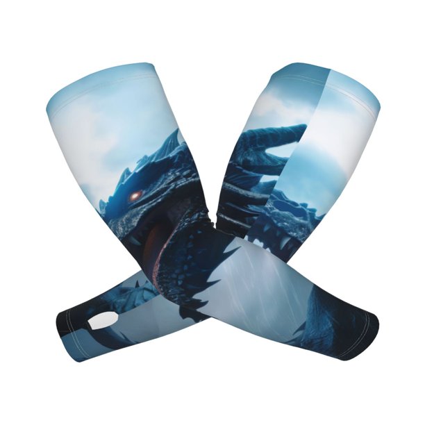 Balery Blue Thunder Storm Dragon Mangas Refrescantes para Brazos para Hombre y Mujer – Transpirables y Absorbentes de Humedad para Mujeres, Hombres y Niños