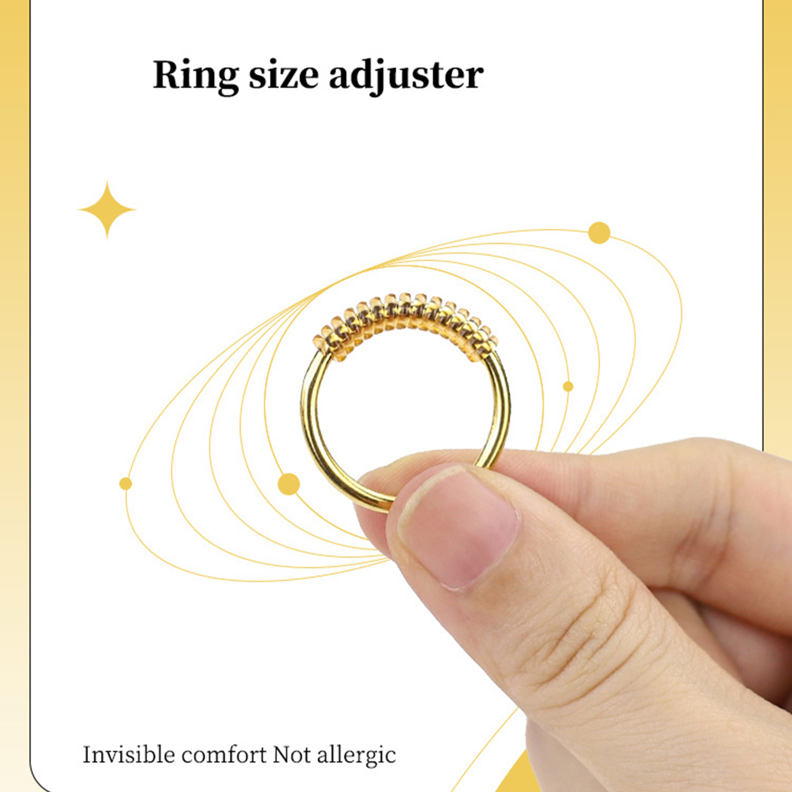 4 Pcs Resizer Gold Color Ring Size Adjuster Fit for Loose Ring Home DIY Ring  Guard Ring Adjusters Set for Men Women 
