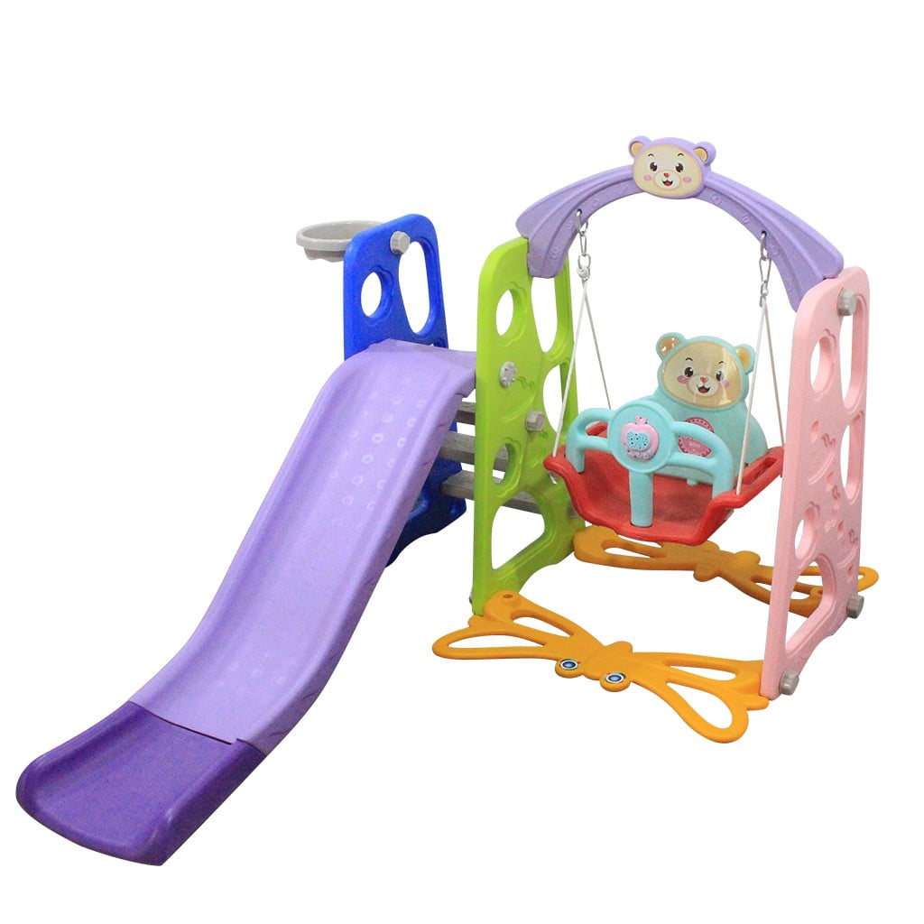 Bseka Toddler Slide Swing Set Toy Combination Climbing Slide With Music